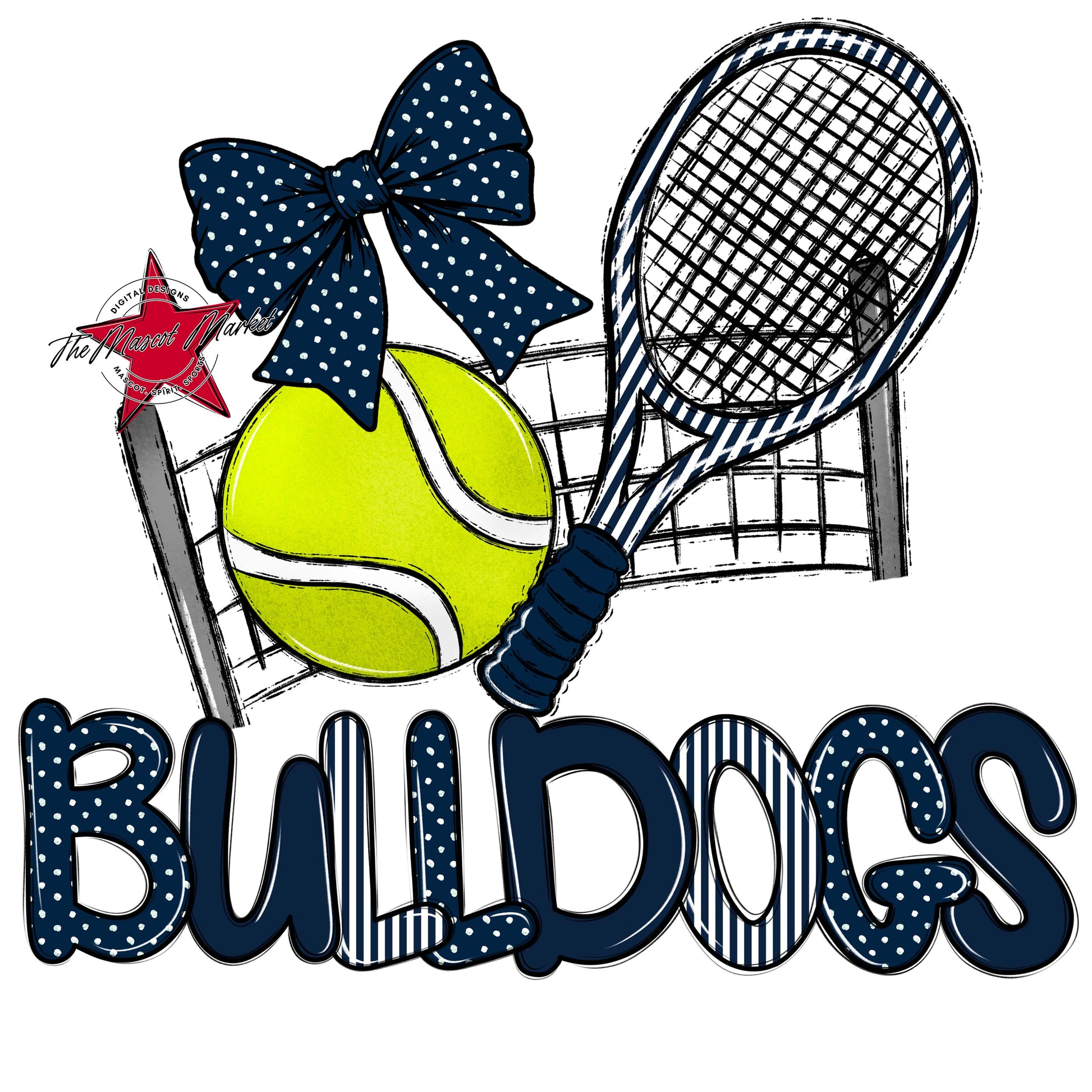 Bulldogs Tennis Spirit Design-Navy