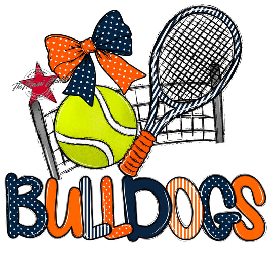 Bulldogs Tennis Spirit Design-Navy & Orange