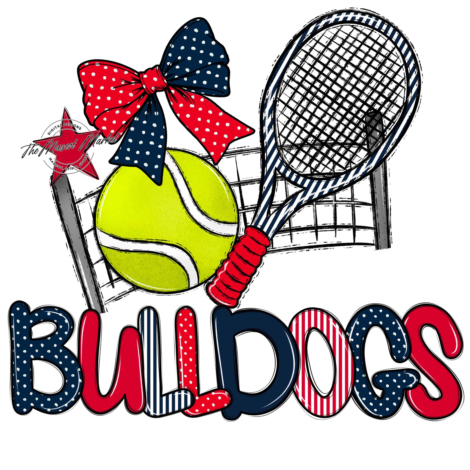 Bulldogs Tennis Spirit Design-Navy & Red