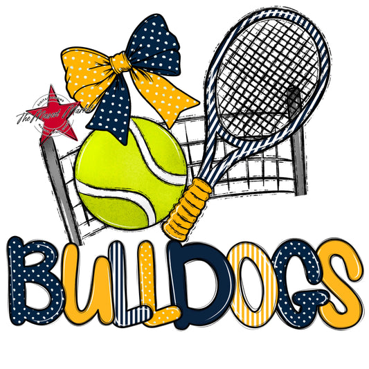 Bulldogs Tennis Spirit Design-Navy & Yellow