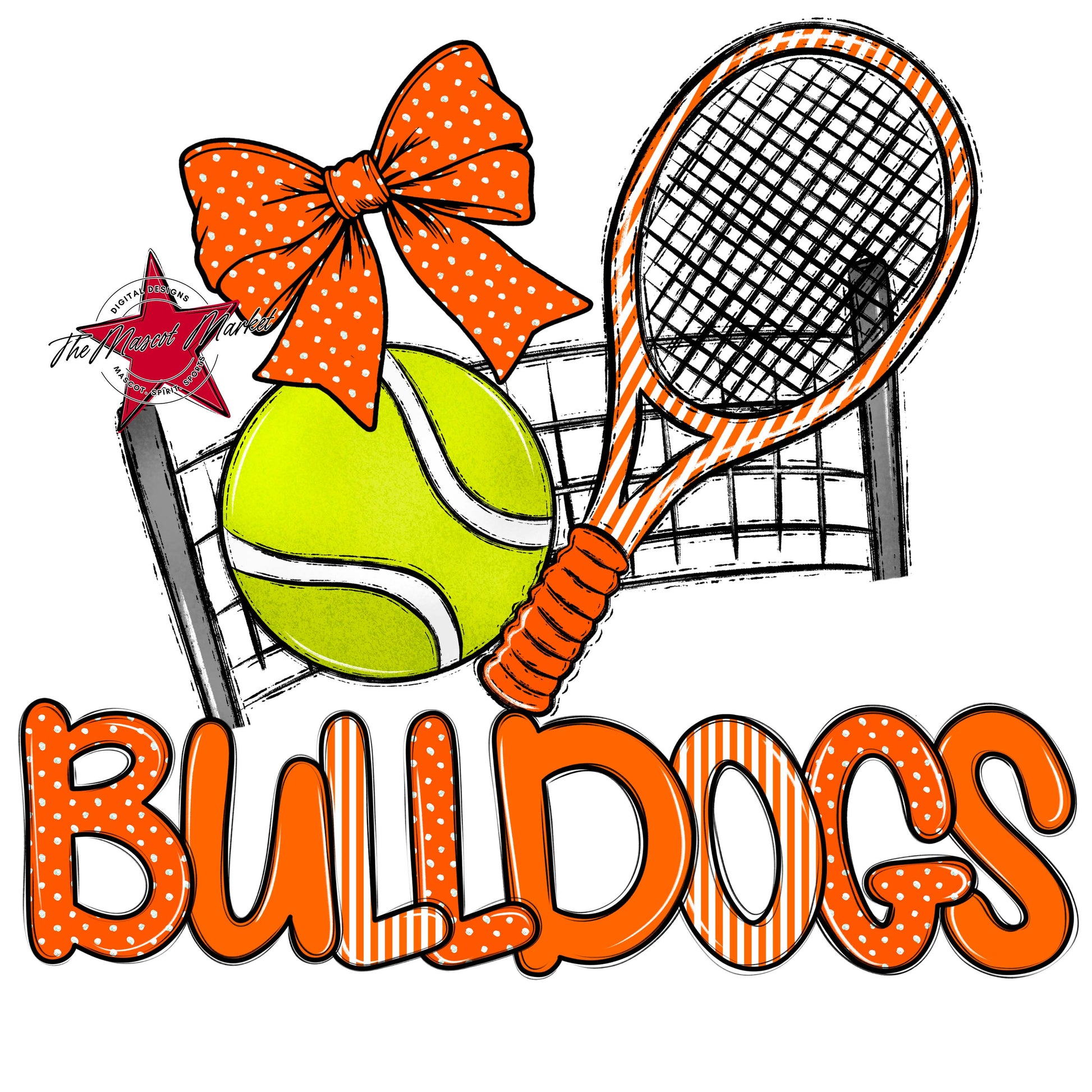 Bulldogs Tennis Spirit Design-Orange
