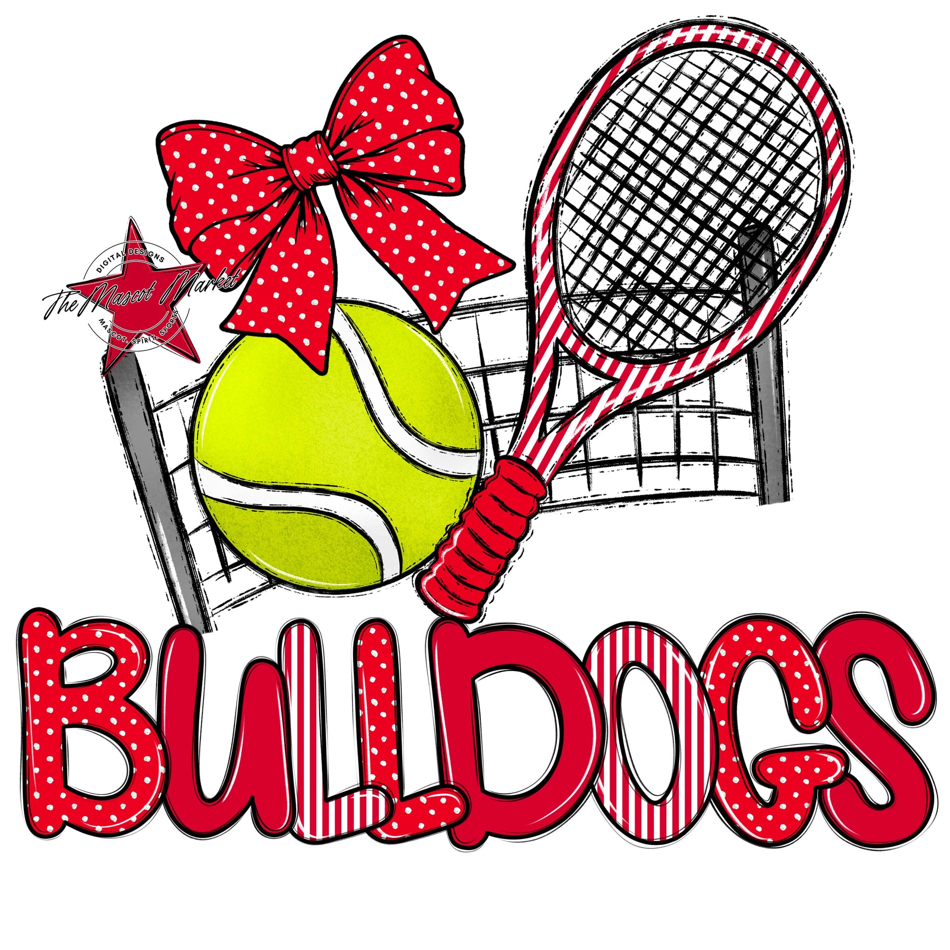 Bulldogs Tennis Spirit Design-Red