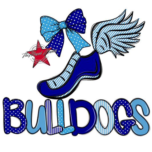 Bulldogs Track Spirit Design-Blue & Carolina Blue