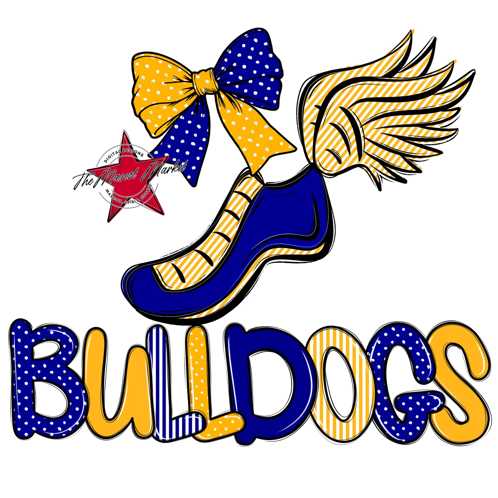 Bulldogs Track Spirit Design-Blue & Yellow