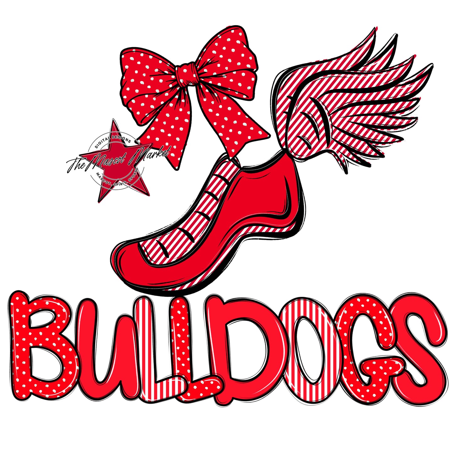 Bulldogs Track Spirit Design-Bright Red