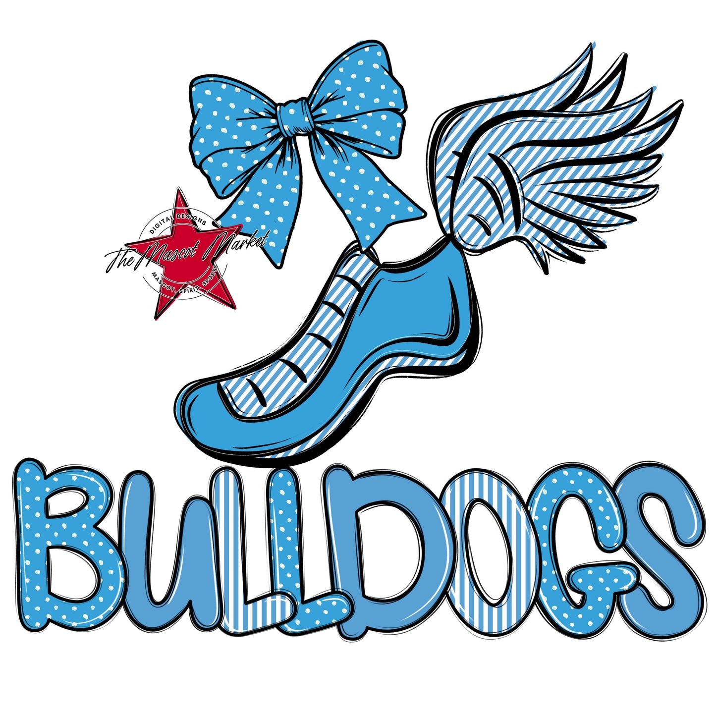 Bulldogs Track Spirit Design-Carolina Blue