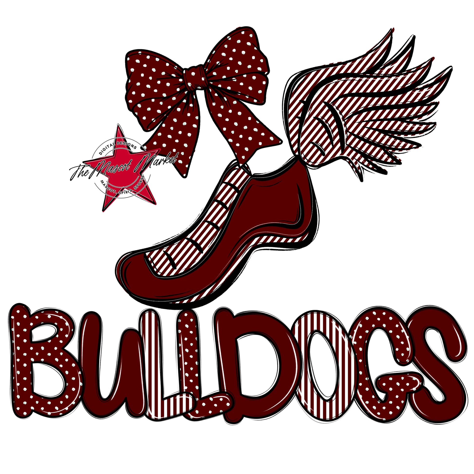 Bulldogs Track Spirit Design-Maroon