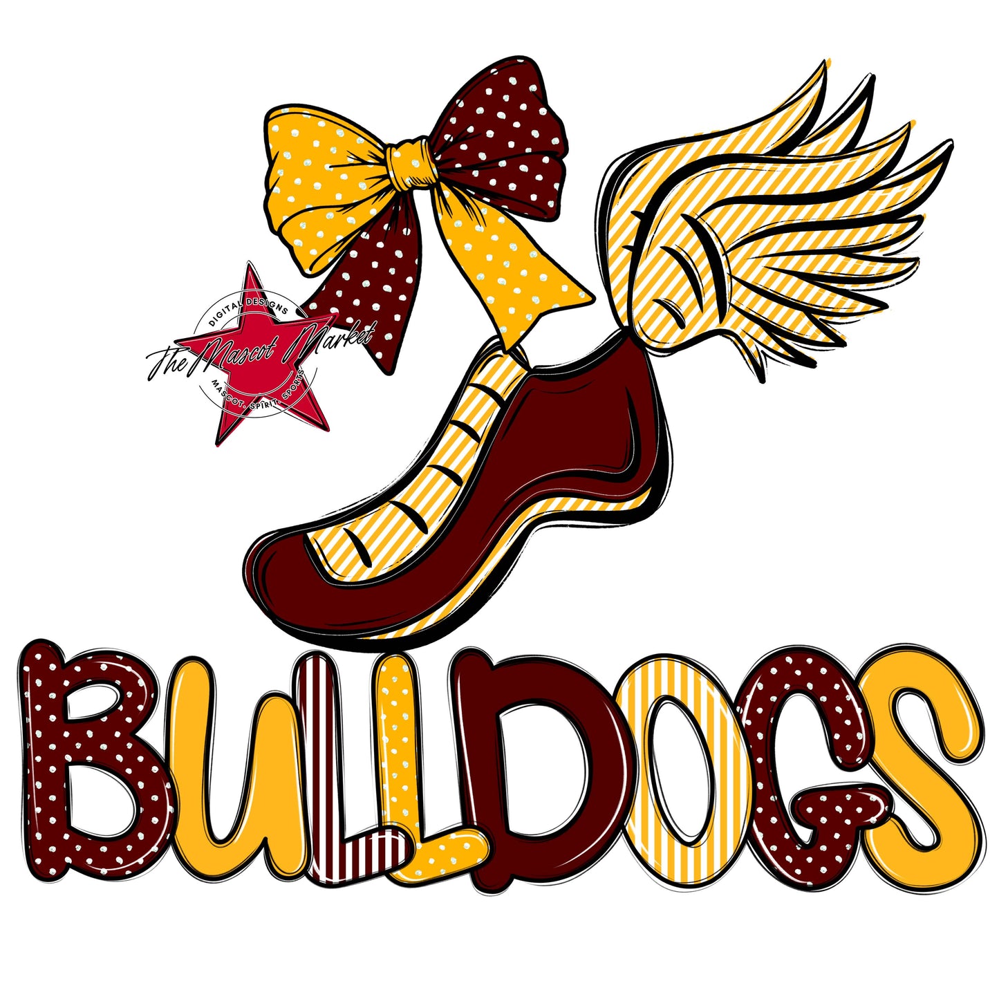 Bulldogs Track Spirit Design-Maroon & Yellow