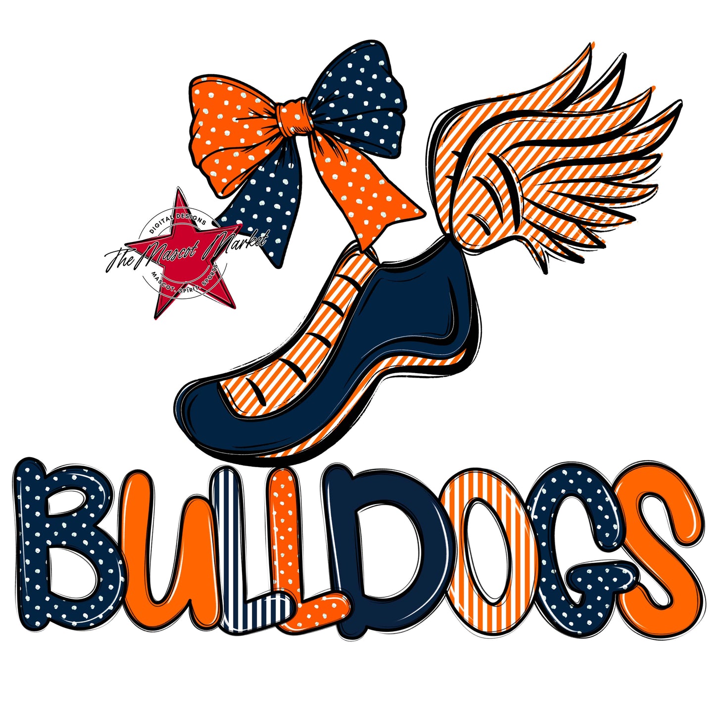 Bulldogs Track Spirit Design-Navy & Orange