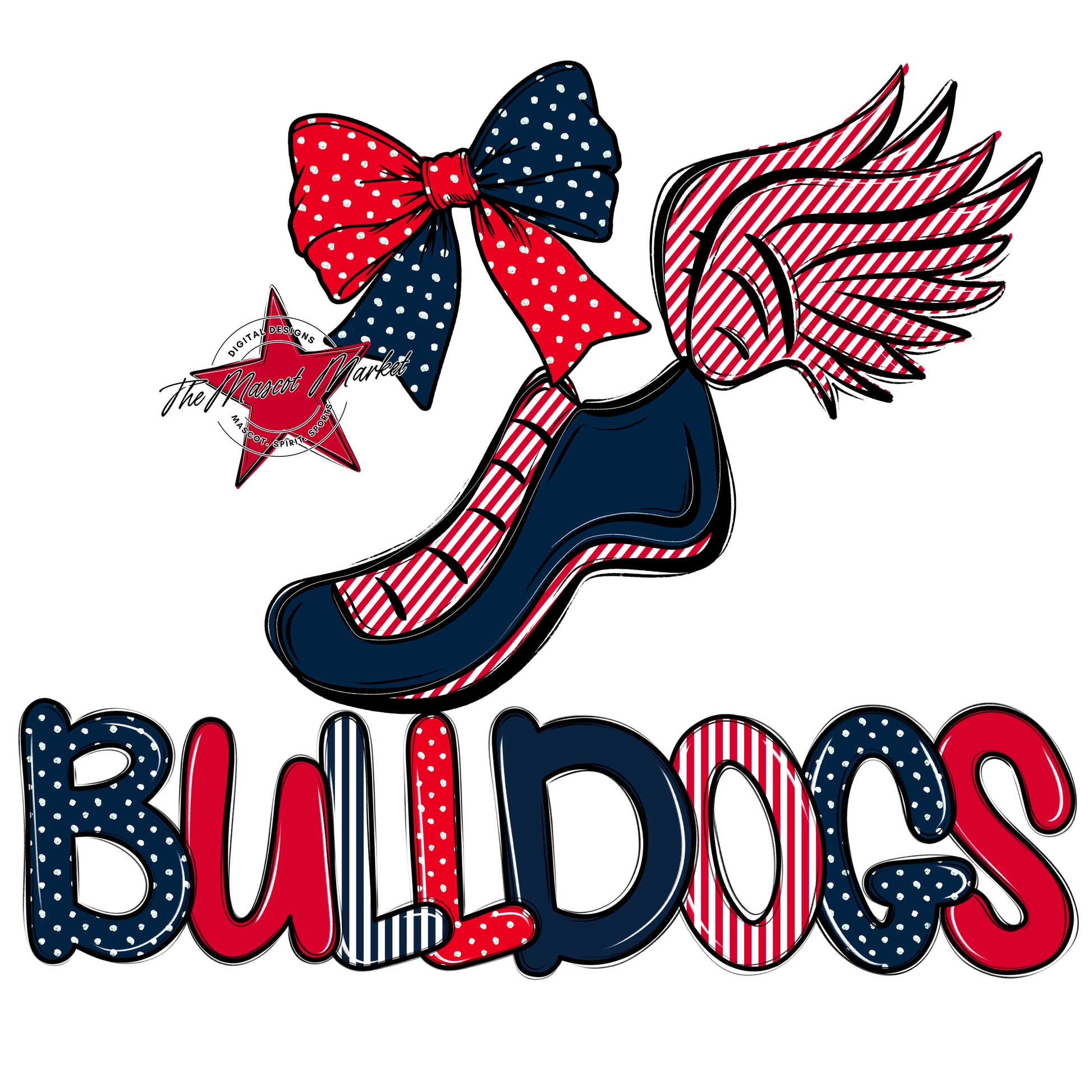 Bulldogs Track Spirit Design-Navy & Red