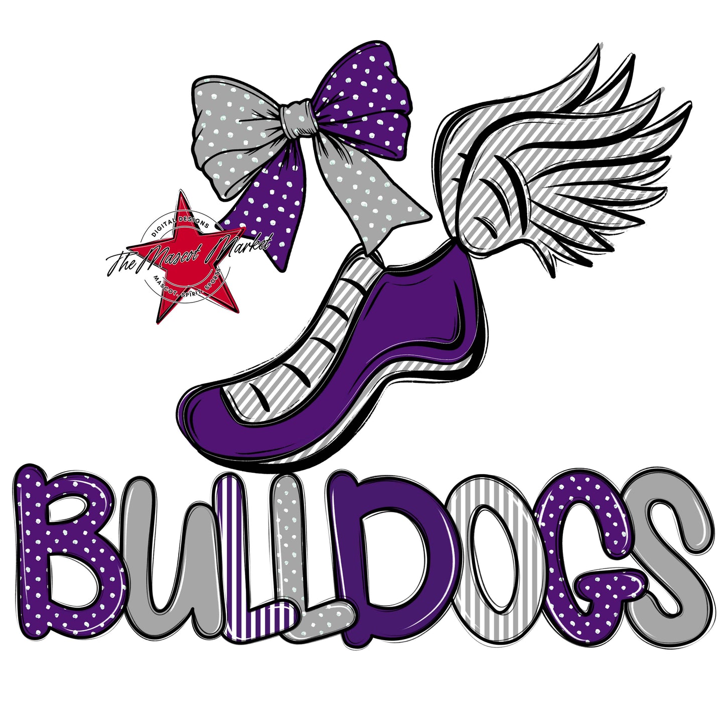 Bulldogs Track Spirit Design-Purple & Grey