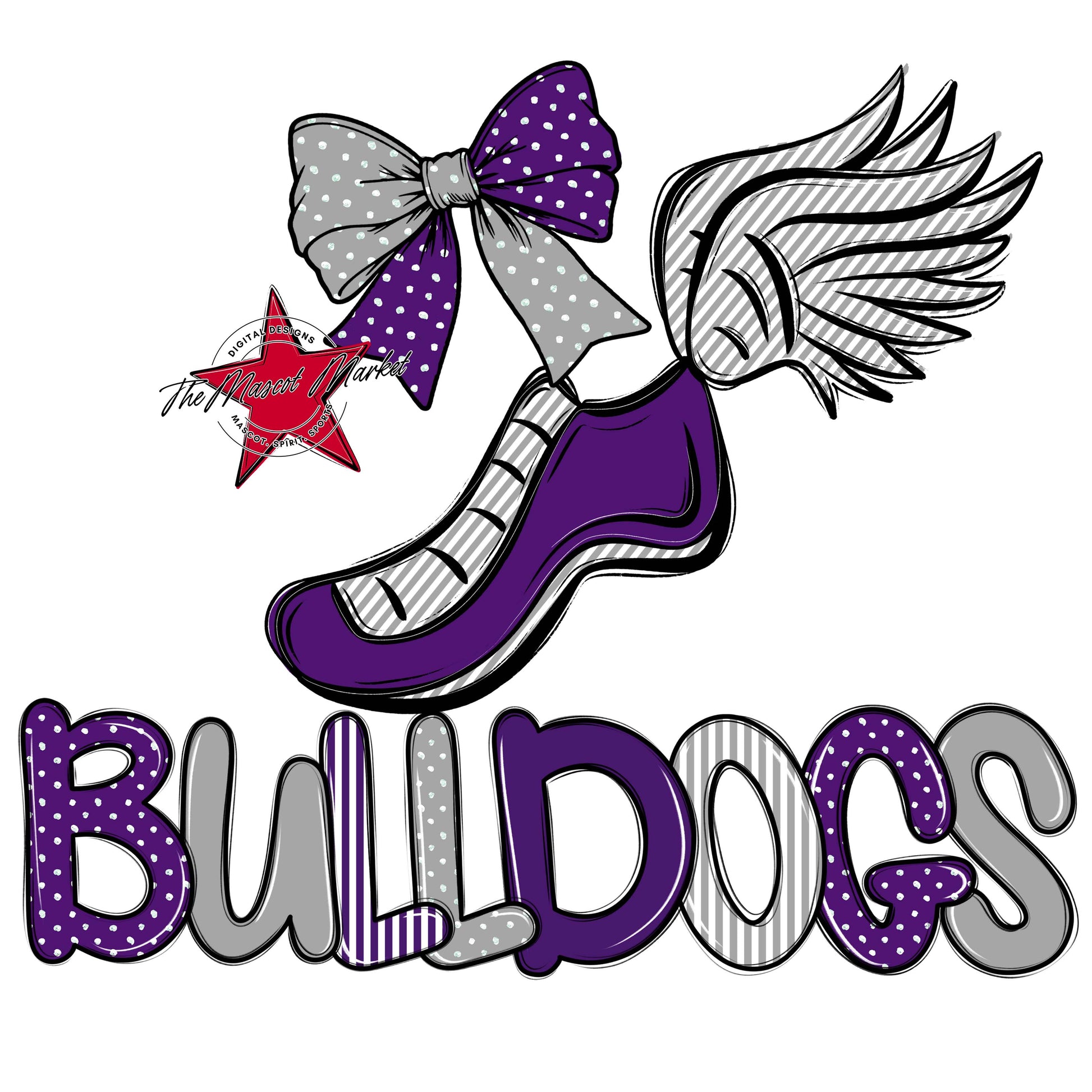 Bulldogs Track Spirit Design-Purple & Grey