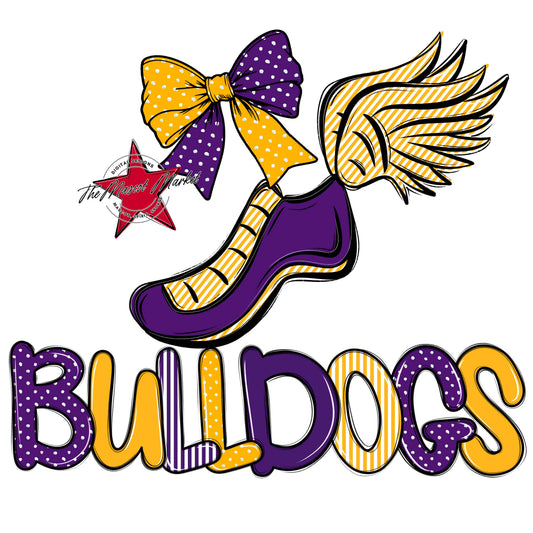 Bulldogs Track Spirit Design-Purple & Yellow