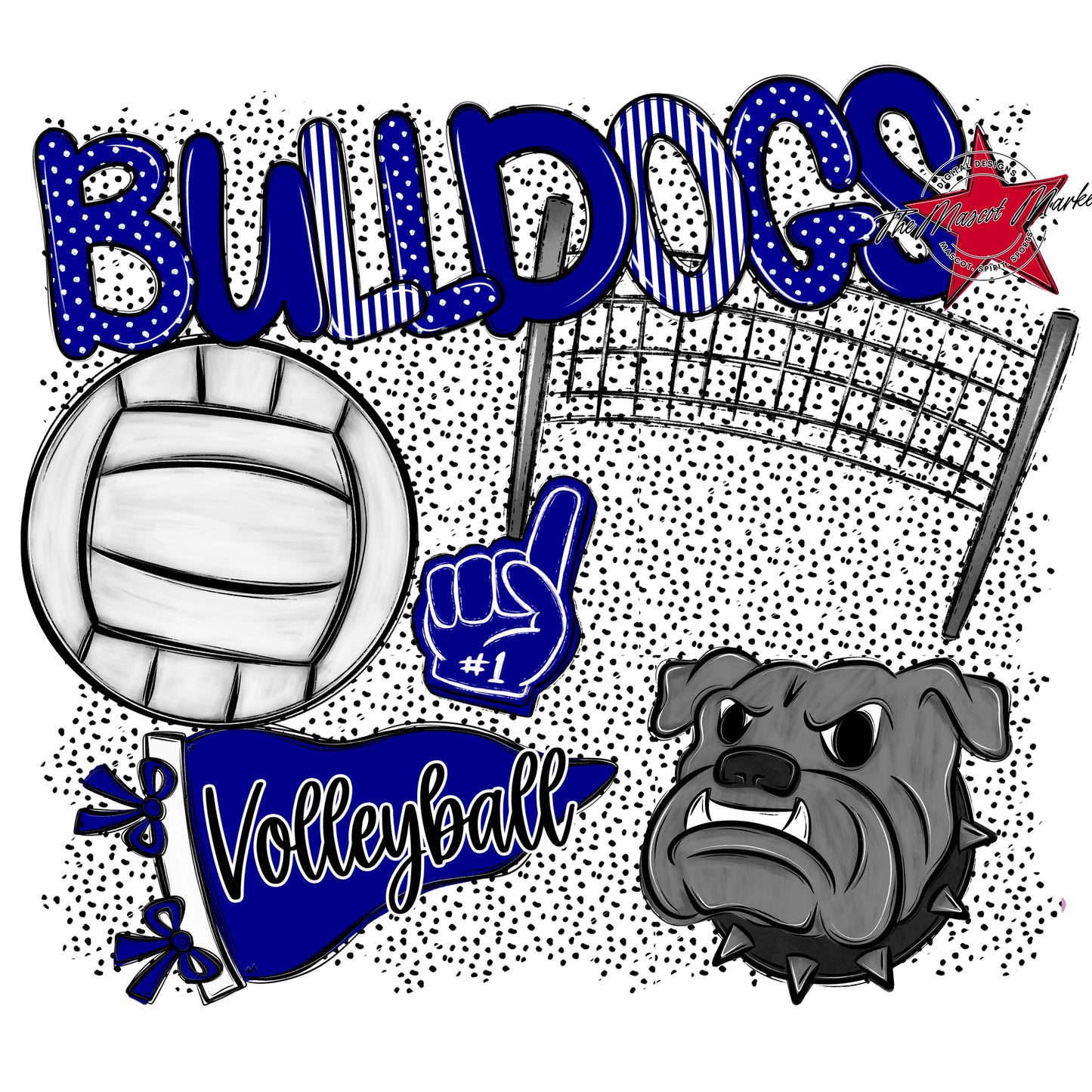 Bulldogs Volleyball Spirit-Blue