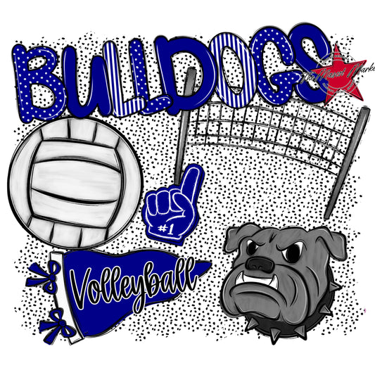 Bulldogs Volleyball Spirit-Blue