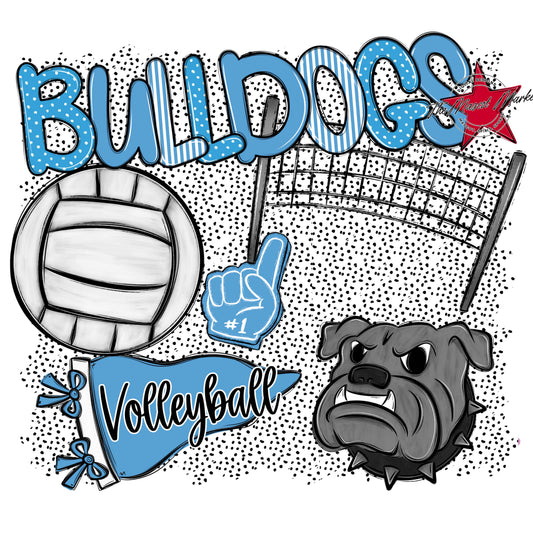Bulldogs Volleyball Spirit-Carolina Blue