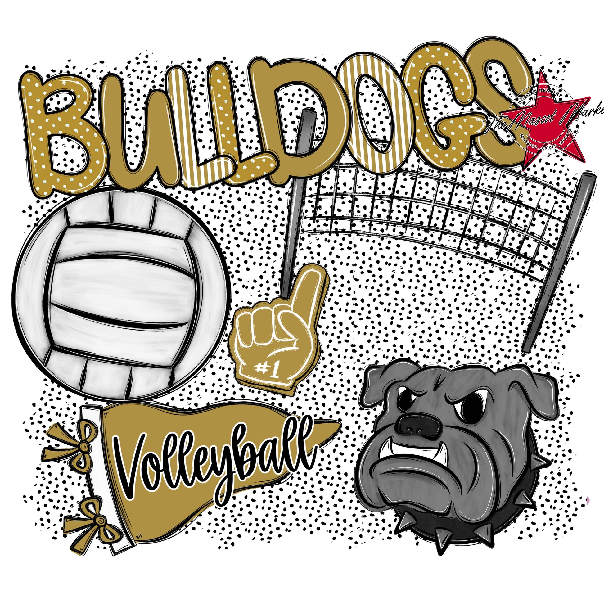 Bulldogs Volleyball Spirit-Gold