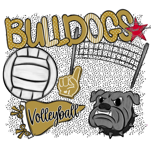 Bulldogs Volleyball Spirit-Gold