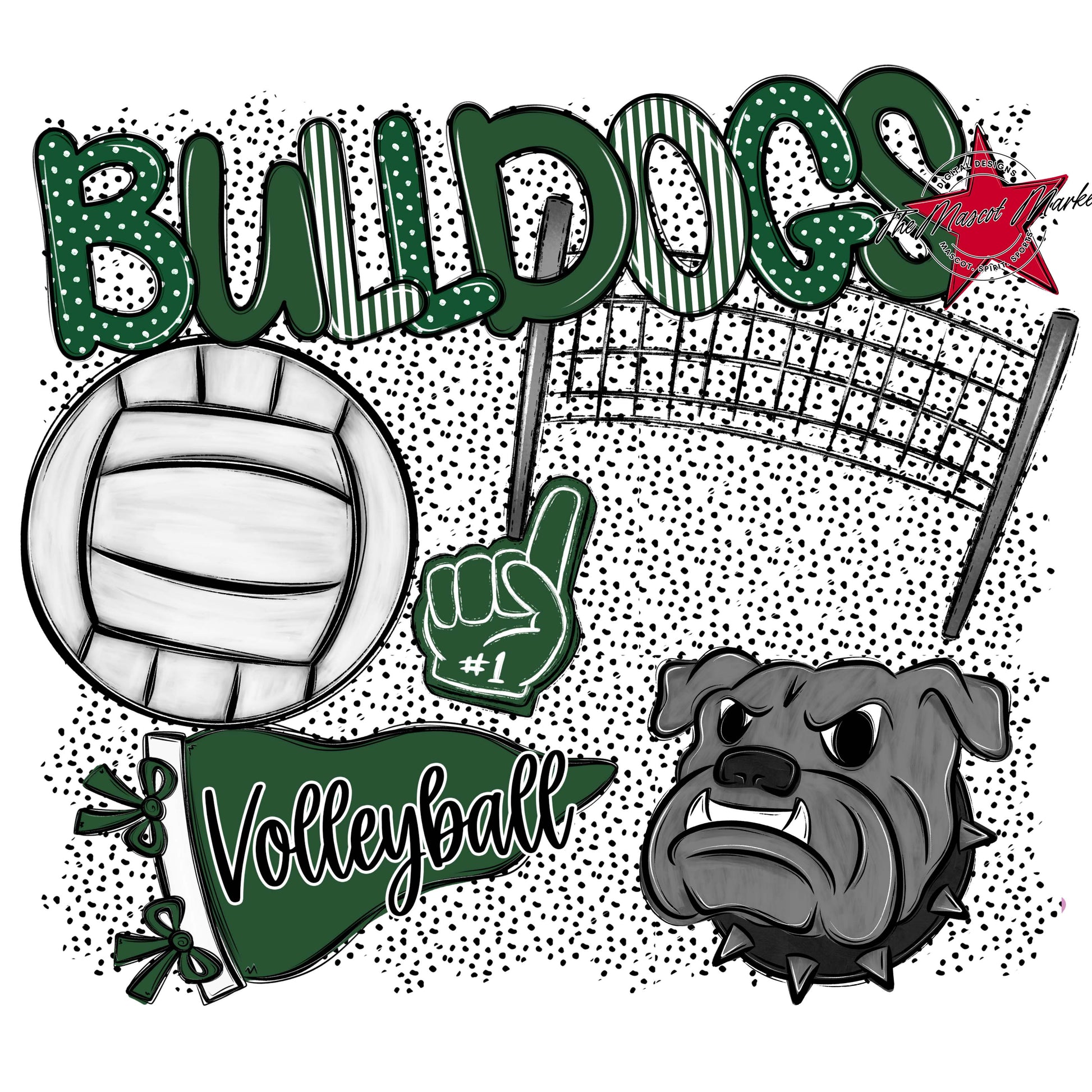 Bulldogs Volleyball Spirit-Green