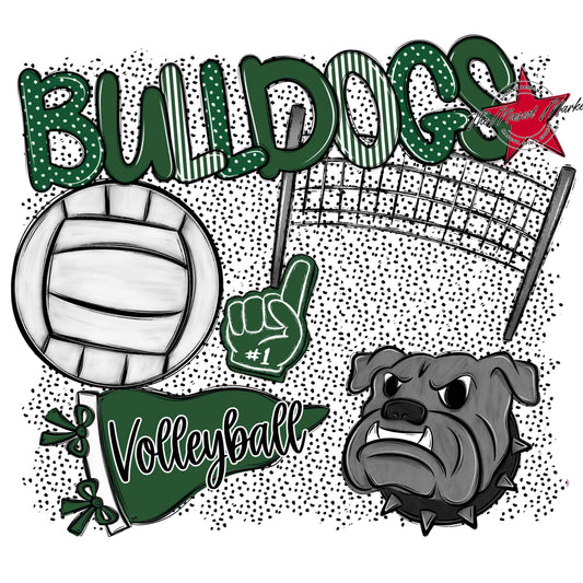 Bulldogs Volleyball Spirit-Green