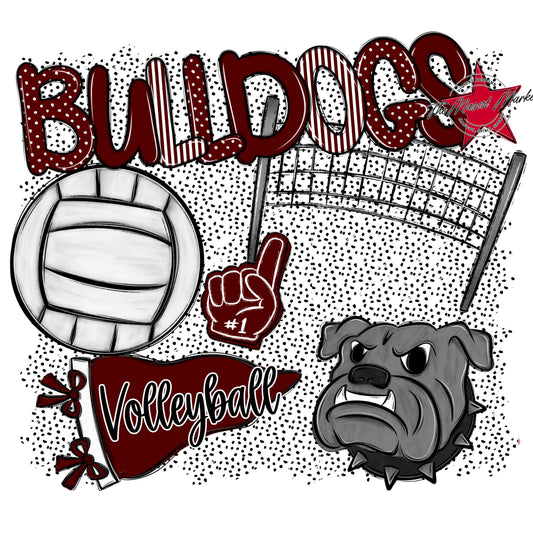 Bulldogs Volleyball Spirit-Maroon