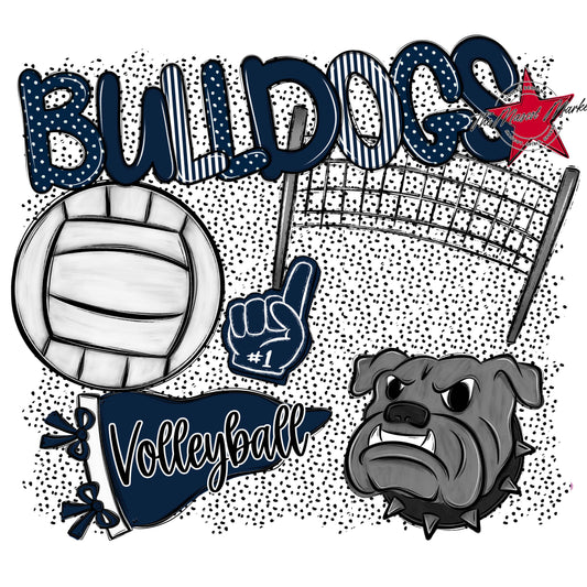 Bulldogs Volleyball Spirit-Navy