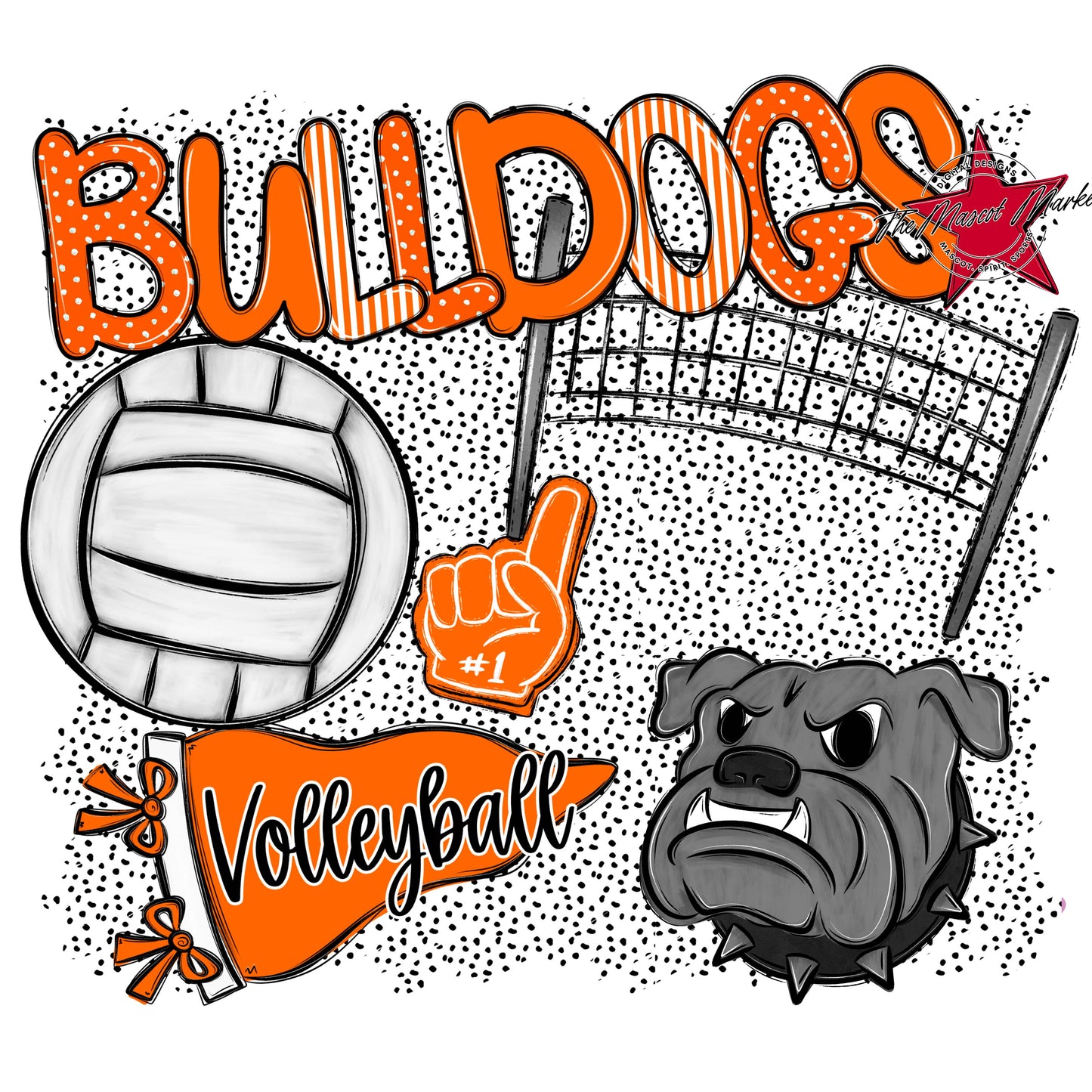 Bulldogs Volleyball Spirit-Orange