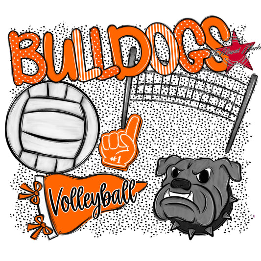 Bulldogs Volleyball Spirit-Orange
