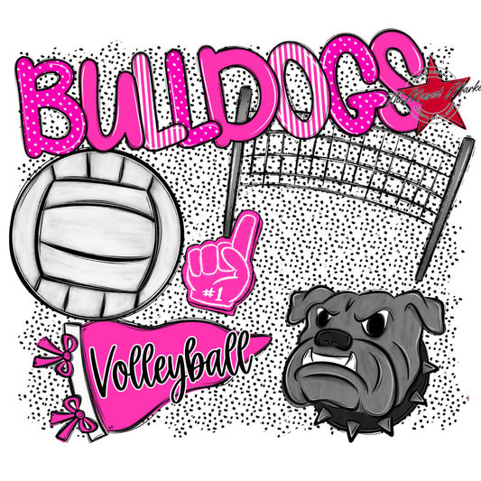 Bulldogs Volleyball Spirit-Pink
