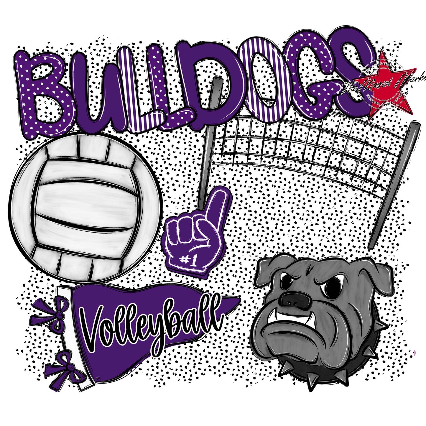 Bulldogs Volleyball Spirit-Purple