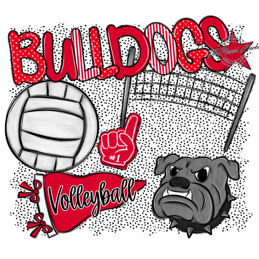 Bulldogs Volleyball Spirit-Red