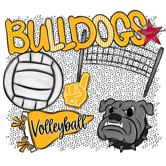 Bulldogs Volleyball Spirit-Yellow