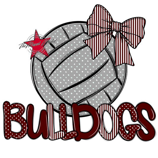 Bulldogs Volleyball Spirit Design-Maroon