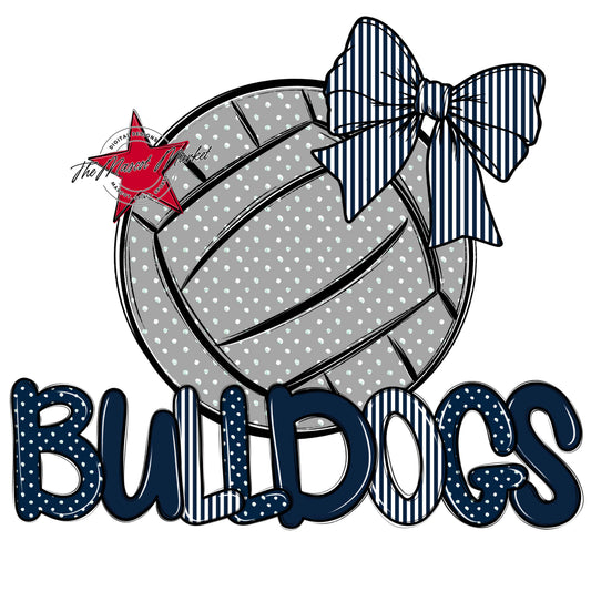 Bulldogs Volleyball Spirit Design-Navy