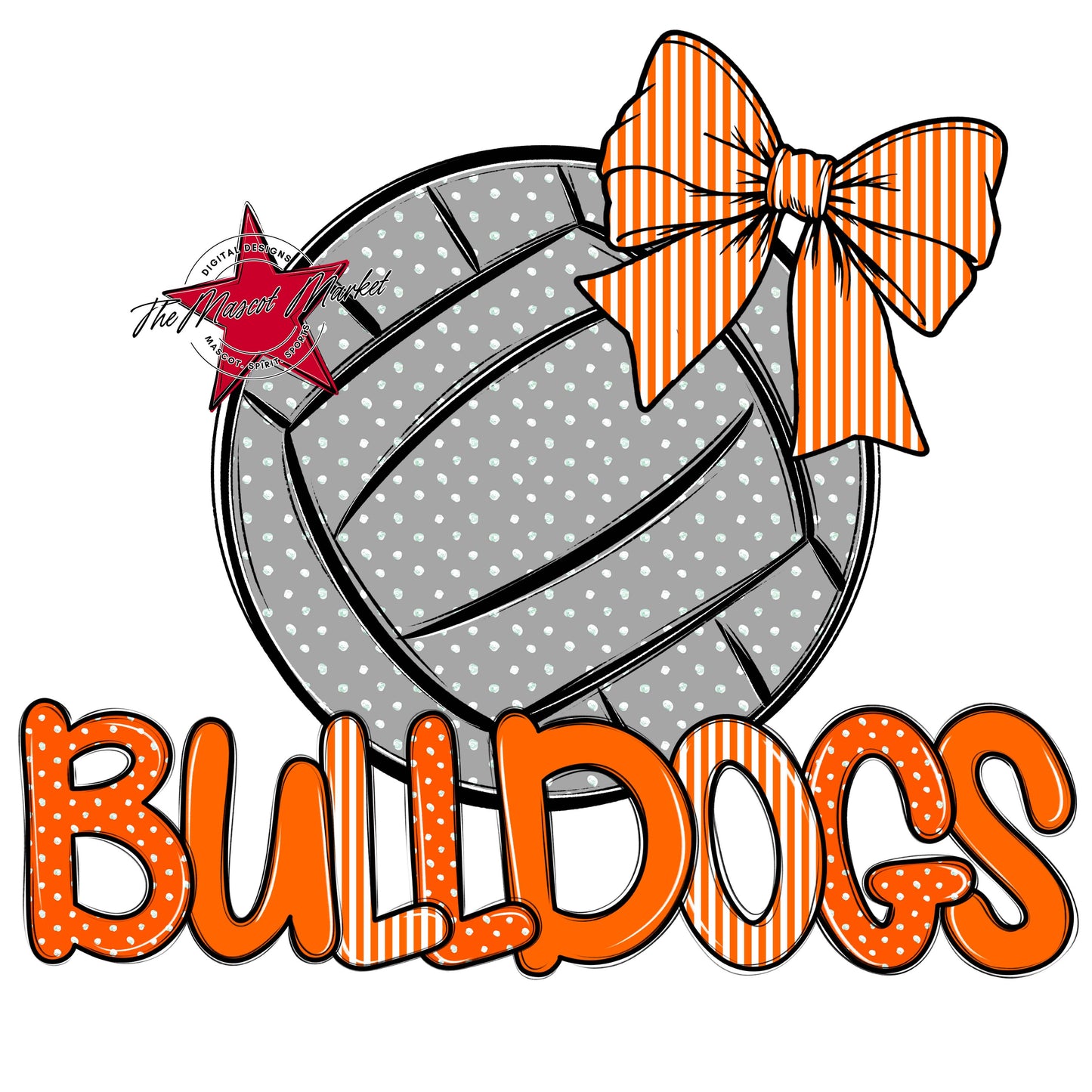 Bulldogs Volleyball Spirit Design-Orange