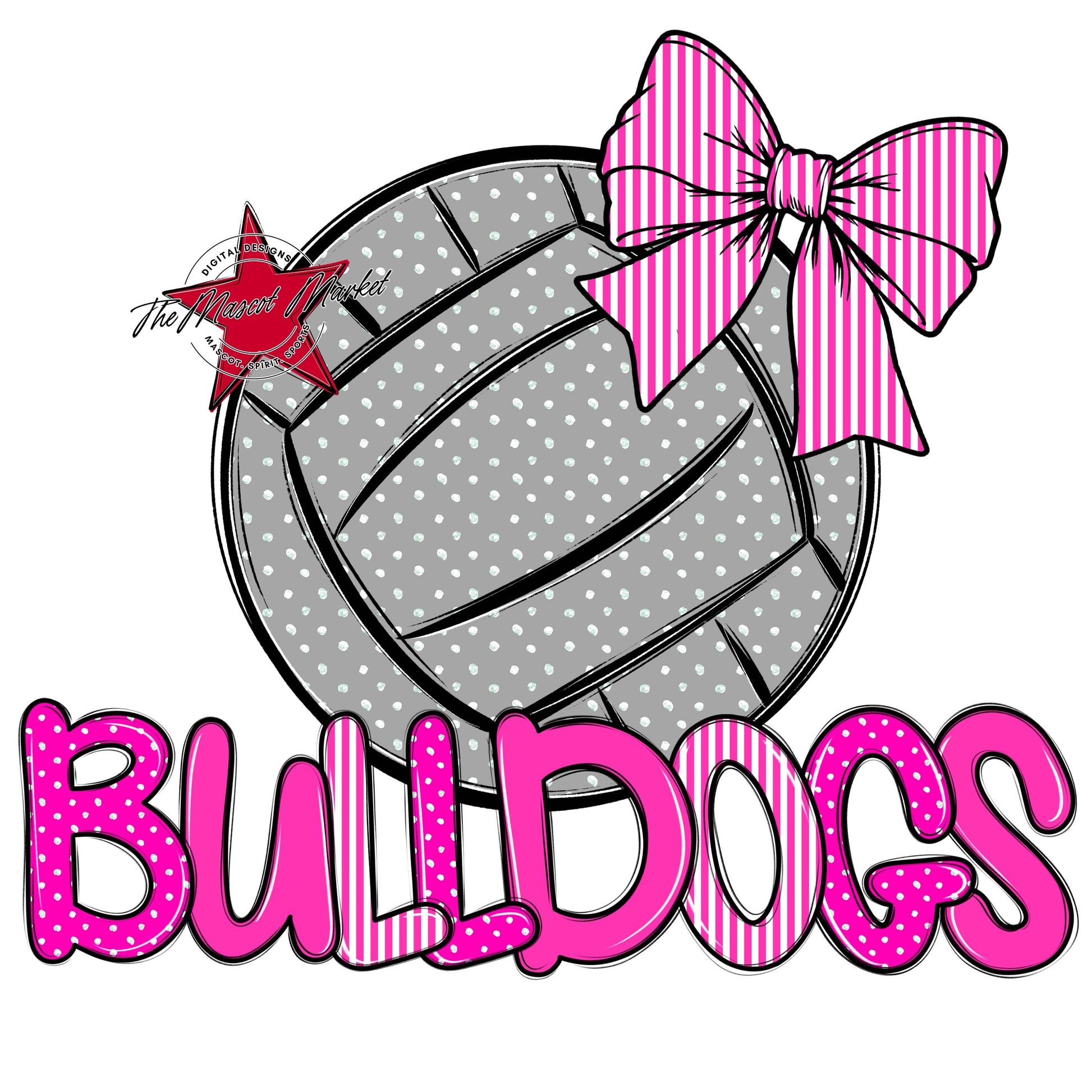 Bulldogs Volleyball Spirit Design-Pink