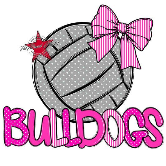 Bulldogs Volleyball Spirit Design-Pink