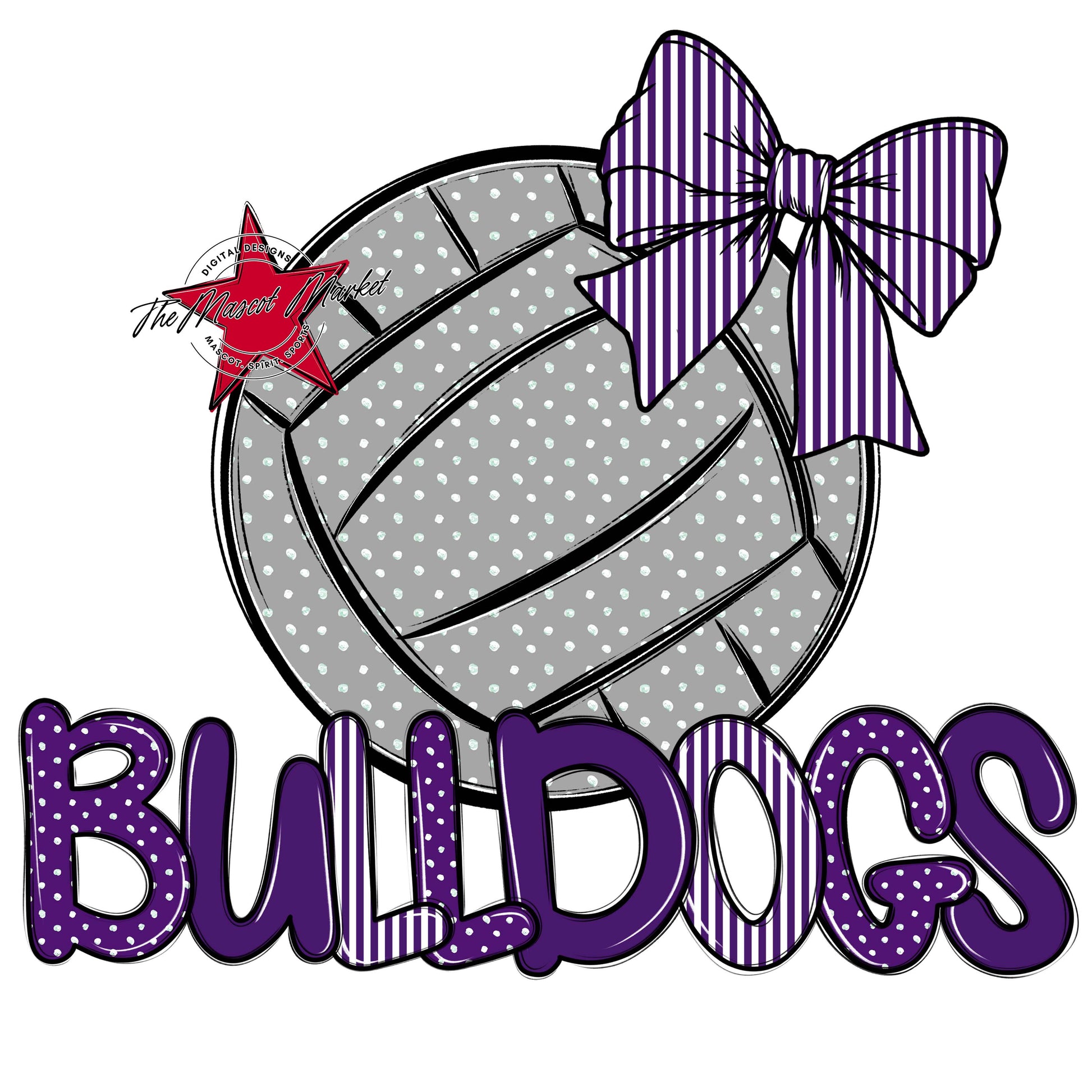 Bulldogs Volleyball Spirit Design-Purple