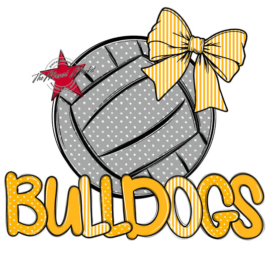 Bulldogs Volleyball Spirit Design-Yellow