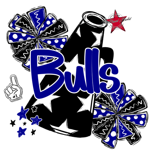Bulls Alpha Megaphone Design-Blue