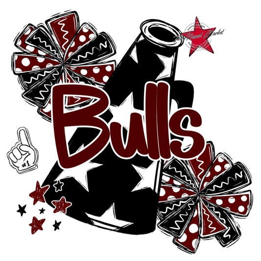 Bulls Alpha Megaphone Design-Maroon