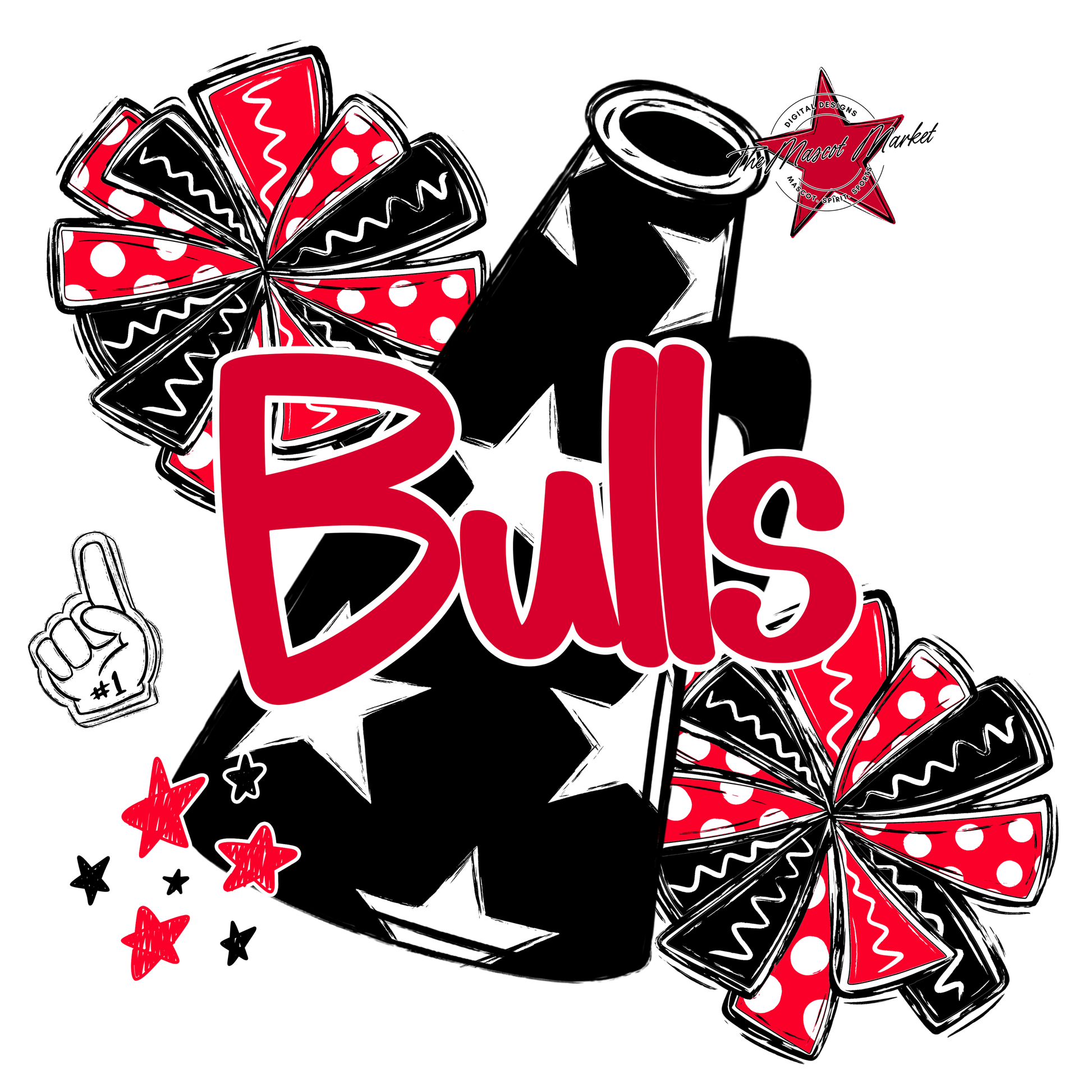 Bulls Alpha Megaphone Design-Red