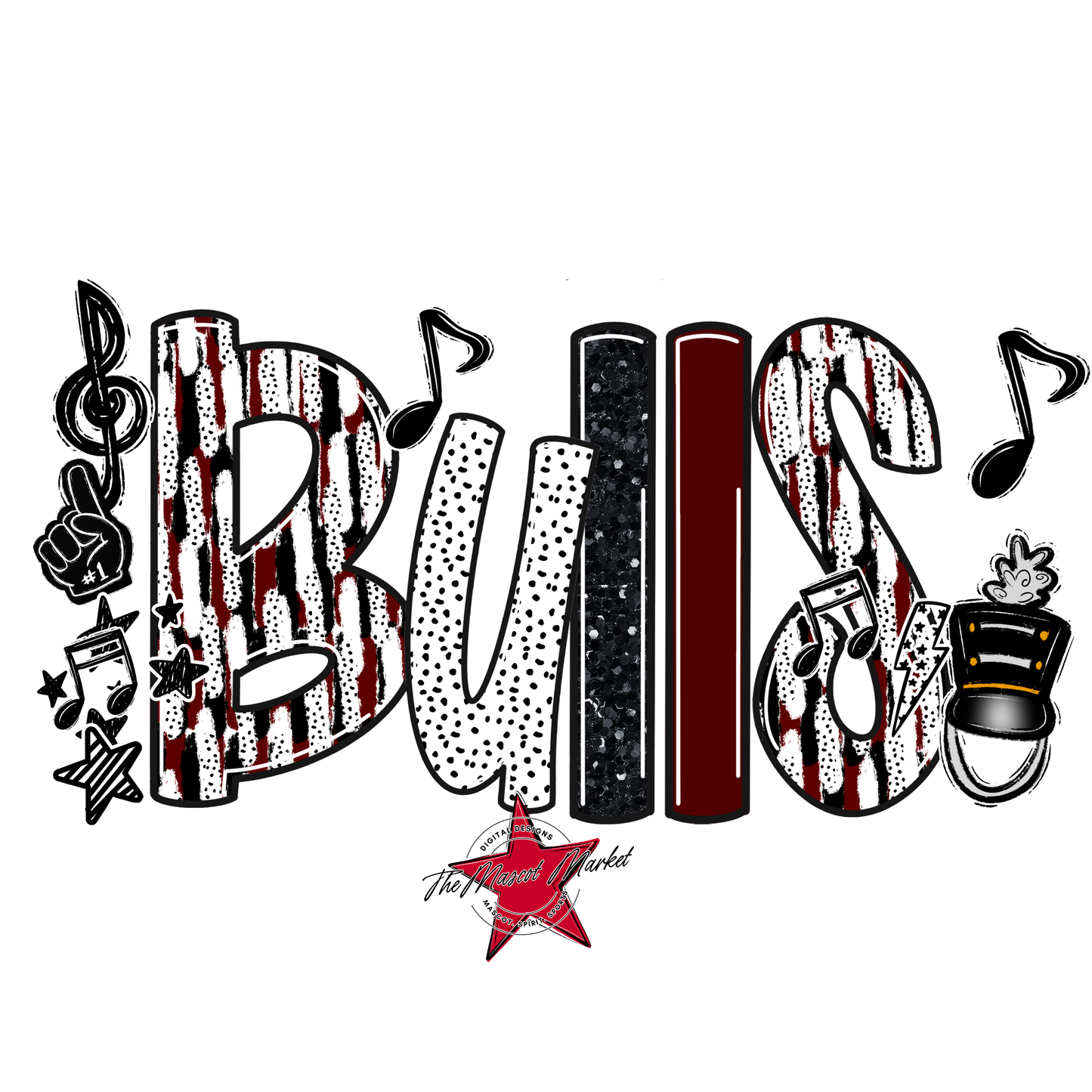 Bulls Band Scrape-Maroon