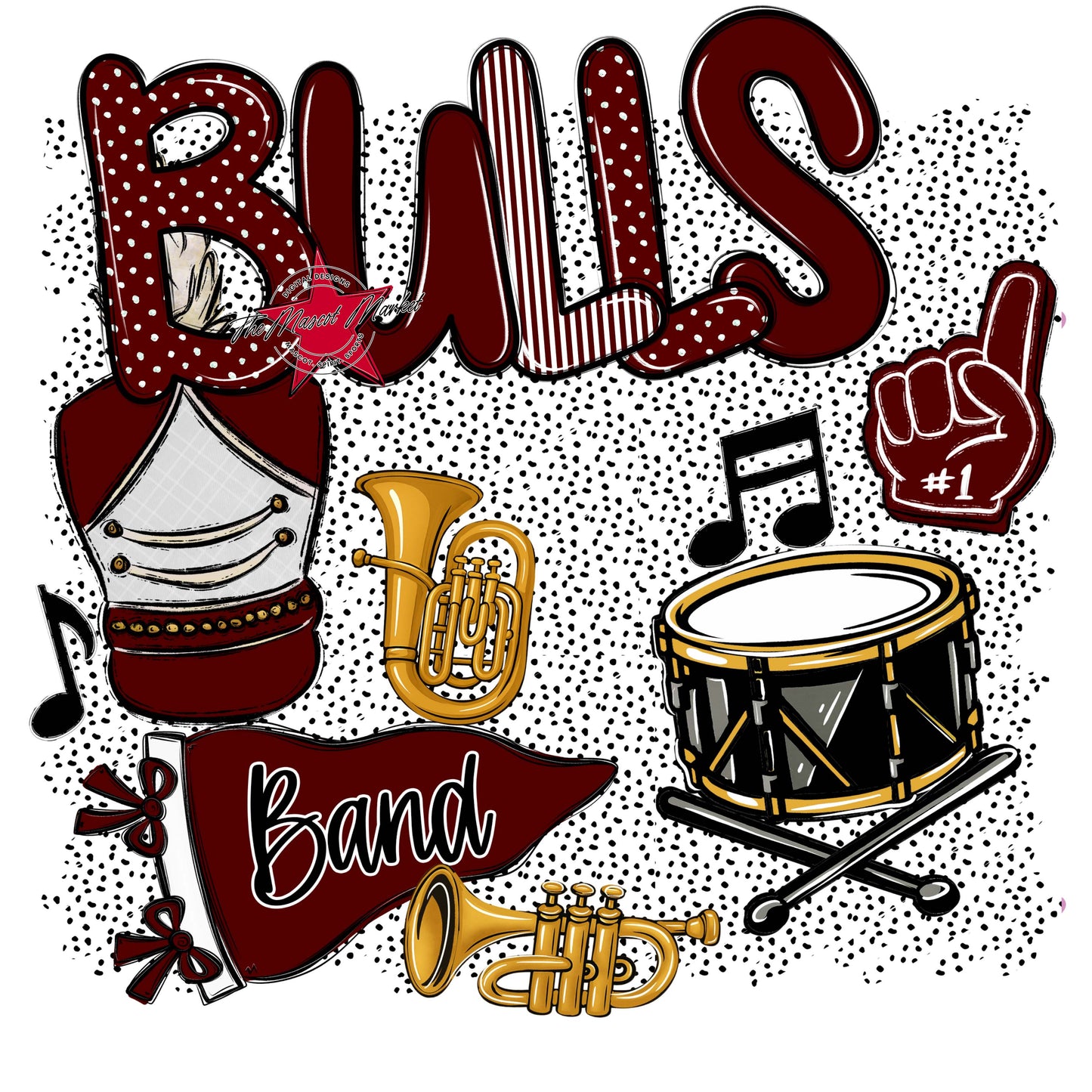 Bulls Band Spirit-Maroon