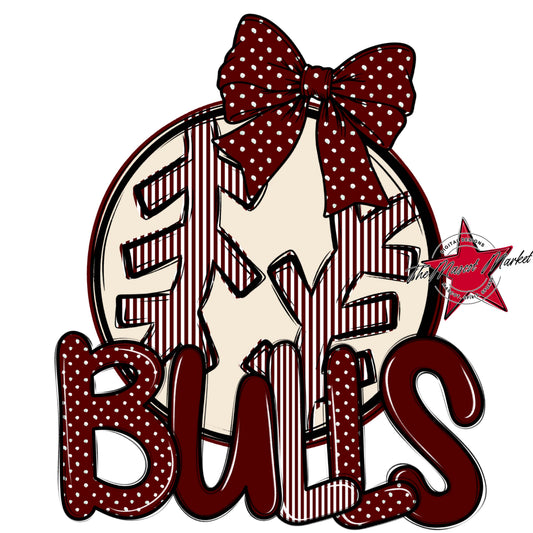 Bulls Baseball-Softball Spirit Design-Maroon