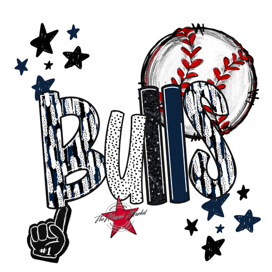 Bulls Baseball Scrape-Navy