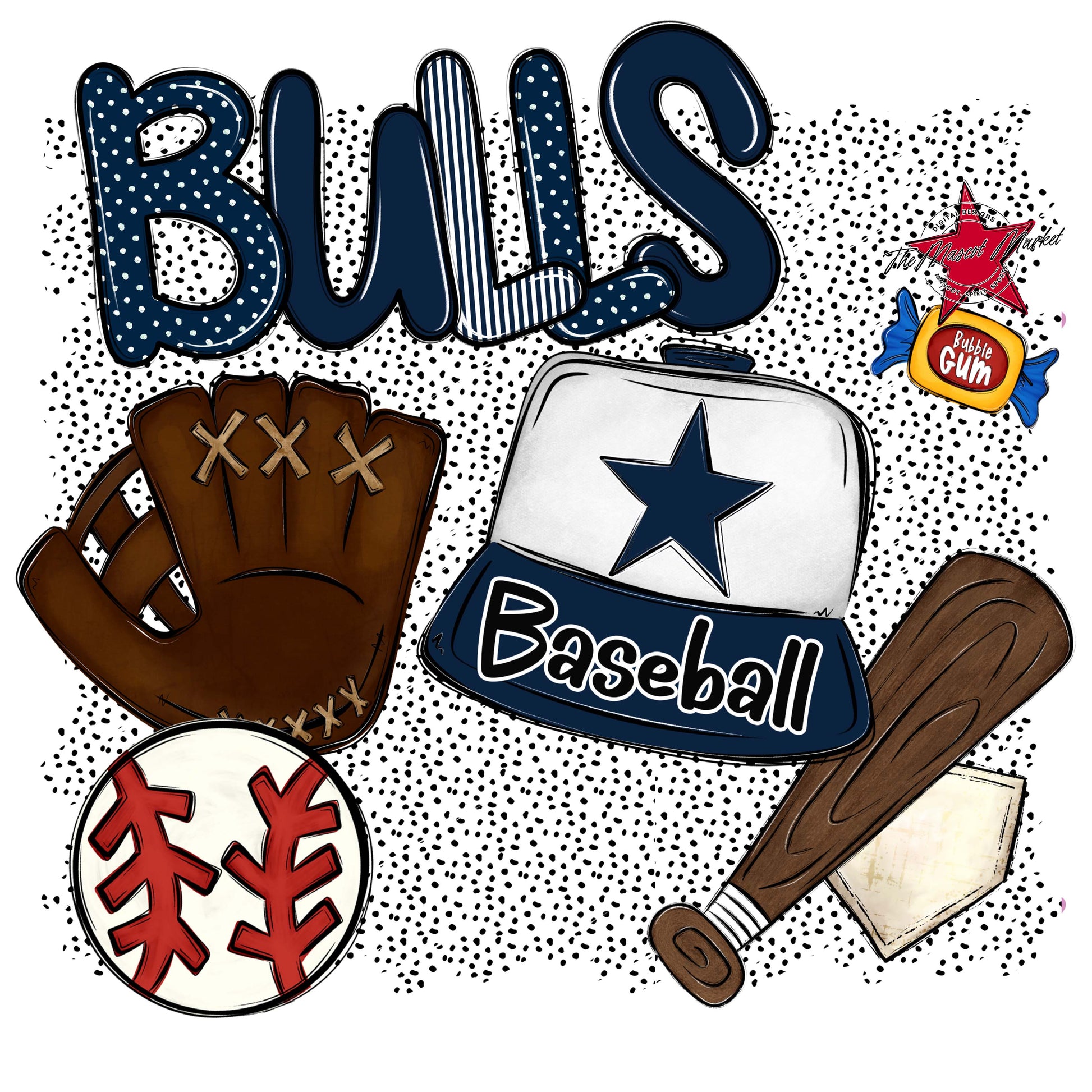 Bulls Baseball Spirit-Navy