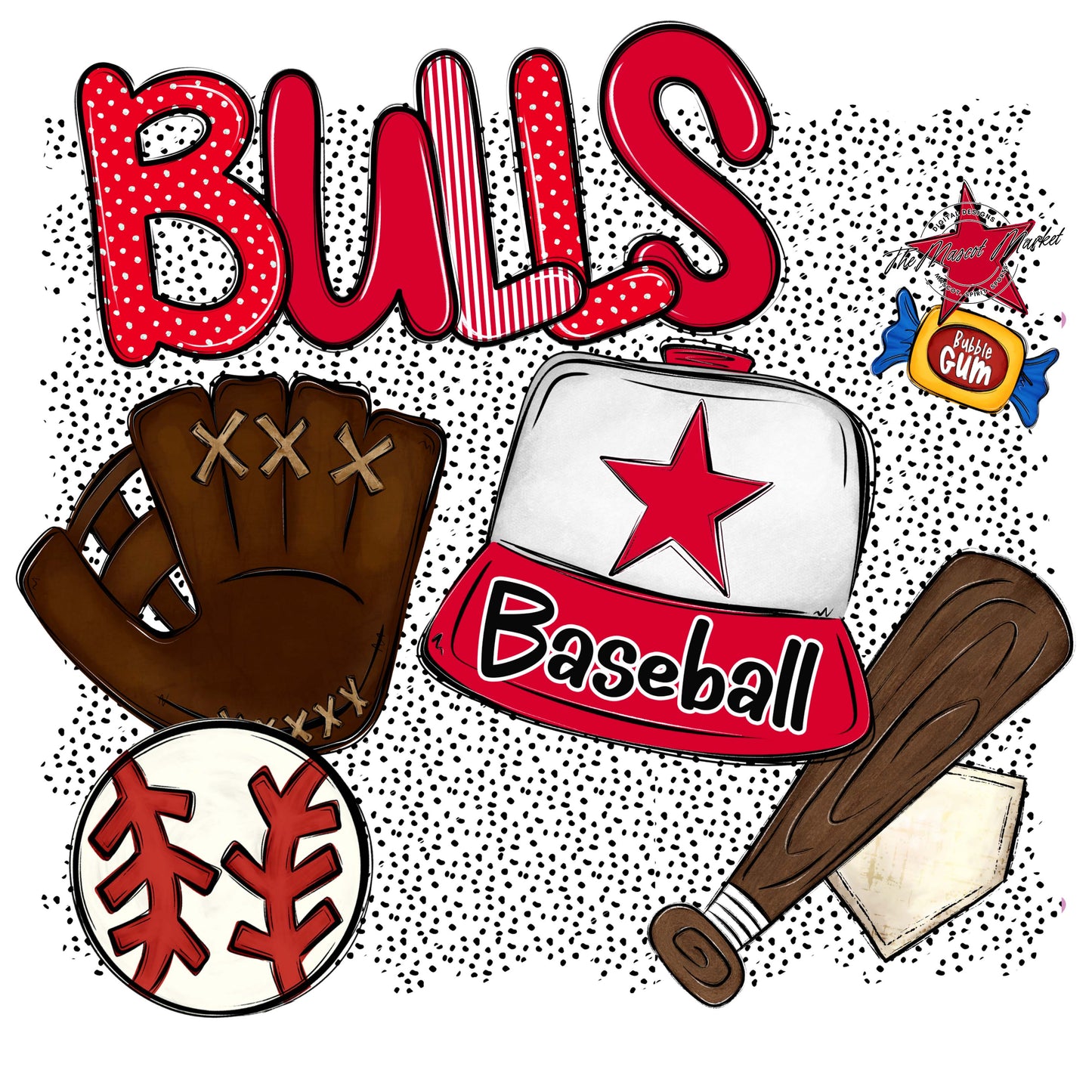 Bulls Baseball Spirit-Red