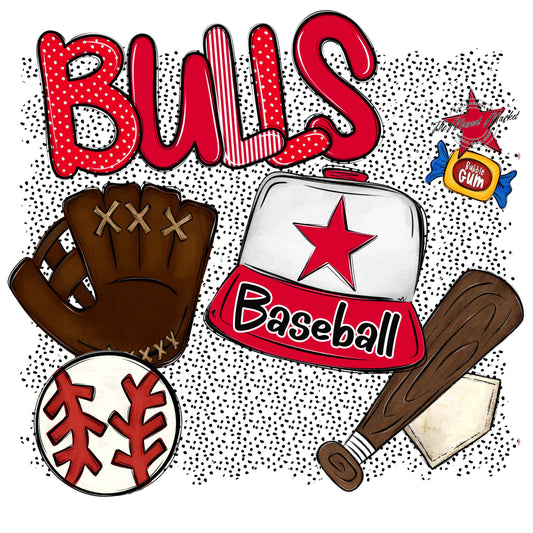 Bulls Baseball Spirit-Red