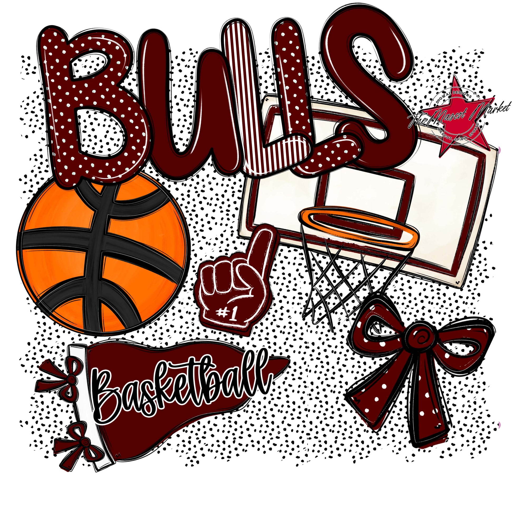 Bulls Basketball Spirit-Maroon